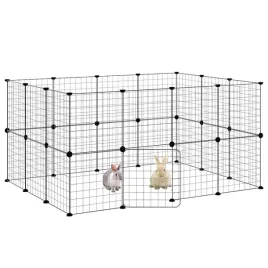 vidaxl-klatka-dla-zwierzat-z-bramka-28-paneli-czarna-35x35-cm-stal