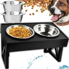 miska-dla-psa-kota-podwojna-stojak-regulowana-wysokosc-dwie-metalowe-miski