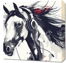 obraz-50x50cm-kon-na-sluchawie