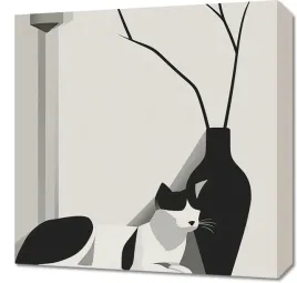 obraz-50x50cm-kot-w-odcieniach-szarosci
