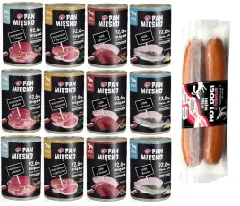 karma-dla-psa-pan-miesko-12-x-400g-mix-smakow-i-hot-dogi-z-bekonem-220-g