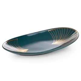 patera-dekoracyjna-lotos-40x20x4-turkusowa-zlota