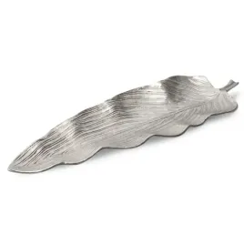 patera-dekoracyjna-z-metalu-lisc-sara-55x19x4-srebrna