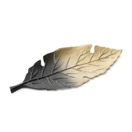 nowoczesna-patera-z-metalu-lisc-kelsi-34x19x12-czarna-zlota