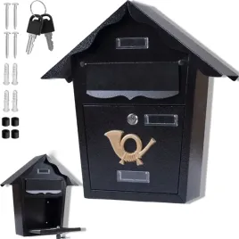 skrzynka-na-listy-poczte-pocztowa-czarna-listowa-na-ogrodzenie-wzor-domek