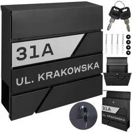 skrzynka-pocztowa-na-listy-poczte-gazety-czarna-napis-ulica-numer-adres