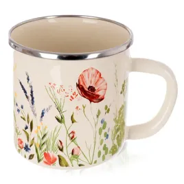 kubek-emaliowany-kremowy-maki-400-ml