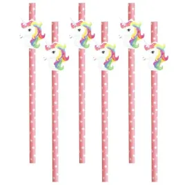 slomki-jednorozec-pastel-rozowe-w-kropki-195-cm-6-szt