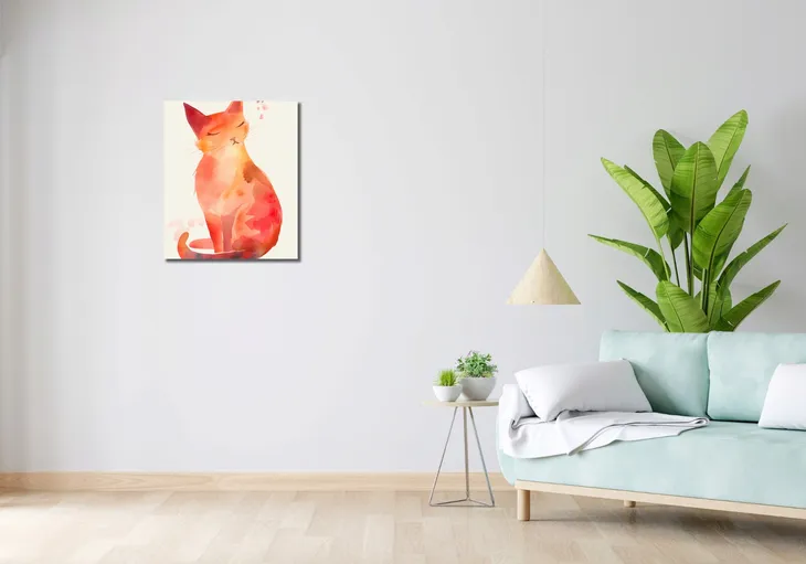 obraz-50x60cm-akwarelowy-kot-stan-nowy