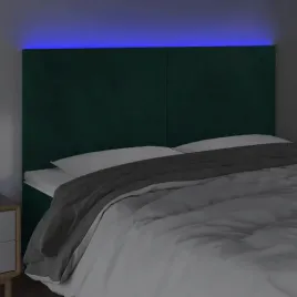 vidaxl-zaglowek-do-lozka-z-led-ciemnozielony-160x5x118-128-cm