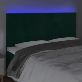 vidaxl-zaglowek-do-lozka-z-led-ciemnozielony-160x5x118-128-cm