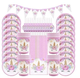 zestaw-kubki-talerzyki-urodziny-unicorn-jednorozec-kubeczki-papierowe-eko