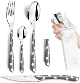 amefa-24-modern-kolorowe-sztucce-zestaw-komplet-eclat-szary-grafit-pois