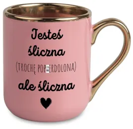 kubek-elegant-rozowy-jestes-sliczna-troche-popie-bez-cenzury