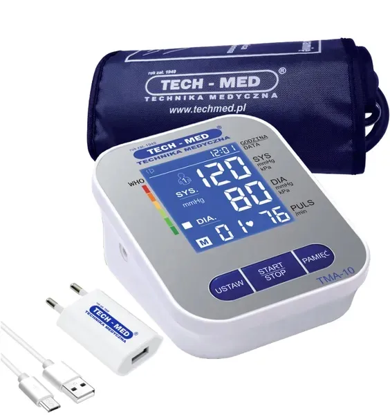 Ciśnieniomierz naramienny TECH-MED TMA-10 z zasilaczem USB-C