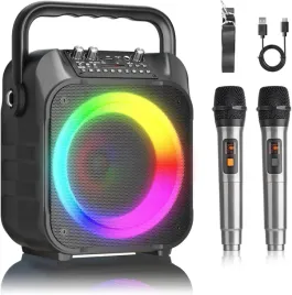 karaoke-zestaw-bluetooth-glosnik-dwa-mikrofony-swiatla-party