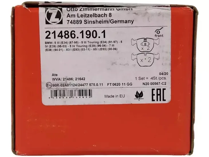 zimmermann-klocki-przod-bmw-5-e39-7-e38-x5-e53-stan-nowy
