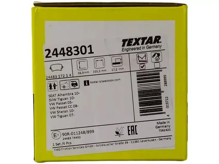 textar-klocki-hamulcowe-tyl-2448301-stan-nowy