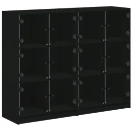 biblioteczka-z-drzwiczkami-czarna-136x37x109-cm