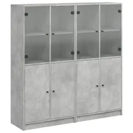 biblioteczka-z-drzwiczkami-szarosc-betonu-136x37x142-cm