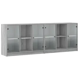 biblioteczka-z-drzwiczkami-szary-dab-sonoma-204x37x75-cm