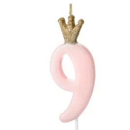 swieczka-na-tort-cyfra-9-w-koronie-rozowa-jasna-partydeco-95-cm