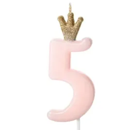 swieczka-na-tort-cyfra-5-w-koronie-rozowa-jasna-partydeco-95-cm