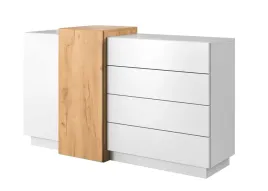 komoda-2d4s-160cm-bialy-mat-dab-craft-zloty-dori