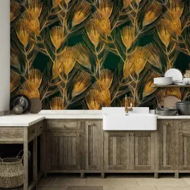 fototapeta-350x256-wodoodporna-zlote-piora-pawia-jednolite-tlo-z-pta