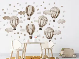 bezowe-naklejki-scienne-dla-dzieci-piaskowe-balony-chmurki-i-gwiazdki