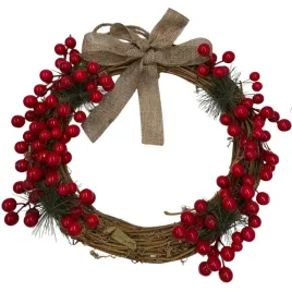 wieniec-swiateczny-z-kokardka-i-jarzebina-ozodba-na-drzwi