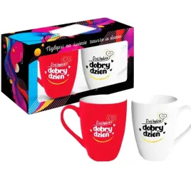 zestaw-kubkow-dzien-dobry-bialy-czerwony-300ml