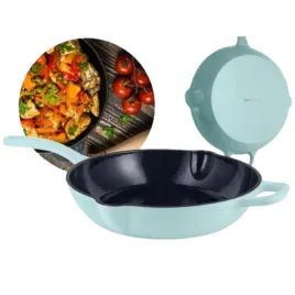 outlet-patelnia-zeliwna-retro-vintage-ciusine-mietowa-turkusowa