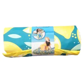 mata-i-torba-plazowa-2w1-zielona-w-cytrynki-okragla-zwiazywana-na-zabawki