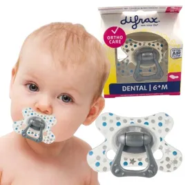 smoczek-difrax-dental-6-m-transparentny-w-kropki-silikonowy-uspokajajacy