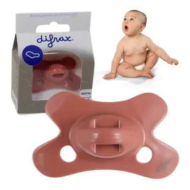 difrax-dental-0-6m-brazowy-smoczek-niemowleta-silikonowy-uspokajajacy-braz