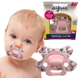 smoczek-difrax-dental-6-mix-4-modele-pudrowy-roz-motylki-silikonowy-roz