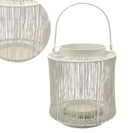 bialy-lampion-swiecznik-metalowy-z-uchwytem