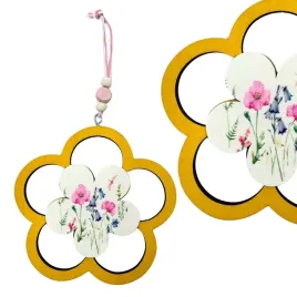zawieszka-ozdoba-wiosenna-kwiatek-zolty-dekoracja-drewniana-decoupage
