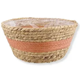 koszyk-pleciony-pomaranczowa-wstawka-28cm-oslonka-doniczka-trawa-morska