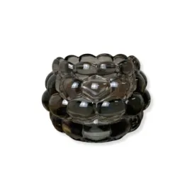 swiecznik-na-podgrzewacze-tealight-szklany-ciemny-szary-bombelki