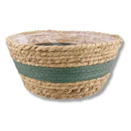 koszyk-pleciony-wstawka-zielona-28cm-oslonka-doniczka