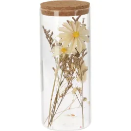 suszona-dekoracja-w-szklanym-sloiku-gipsowka-bezowy-kwiatek-szklo-20-cm