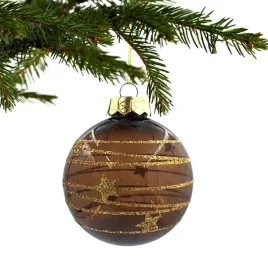 plastikowa-bombka-polprzezroczysta-brazowa-zloty-brokat