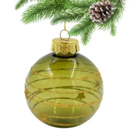 plastikowa-bombka-polprzezroczysta-zielona-zloty-brokat-zawieszka-dekoracja