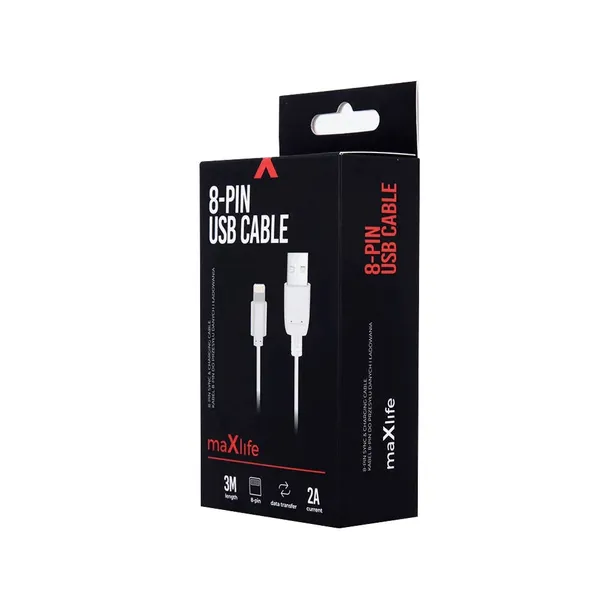 maxlife-kabel-usb-lightning-30-m-2a-bialy