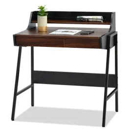 klasyczne-biureczko-do-domu-borr-orzech-na-czarnym-stelazu-z-polka