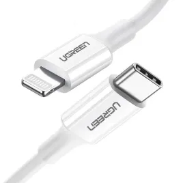 ugreen-kabel-przewod-usb-typ-c-lightning-3a-025-m-bialy-us171