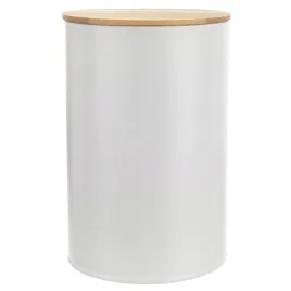 pojemnik-na-zywnosc-metalowy-bialy-z-bambusowa-pokrywka-whiteline-13-l
