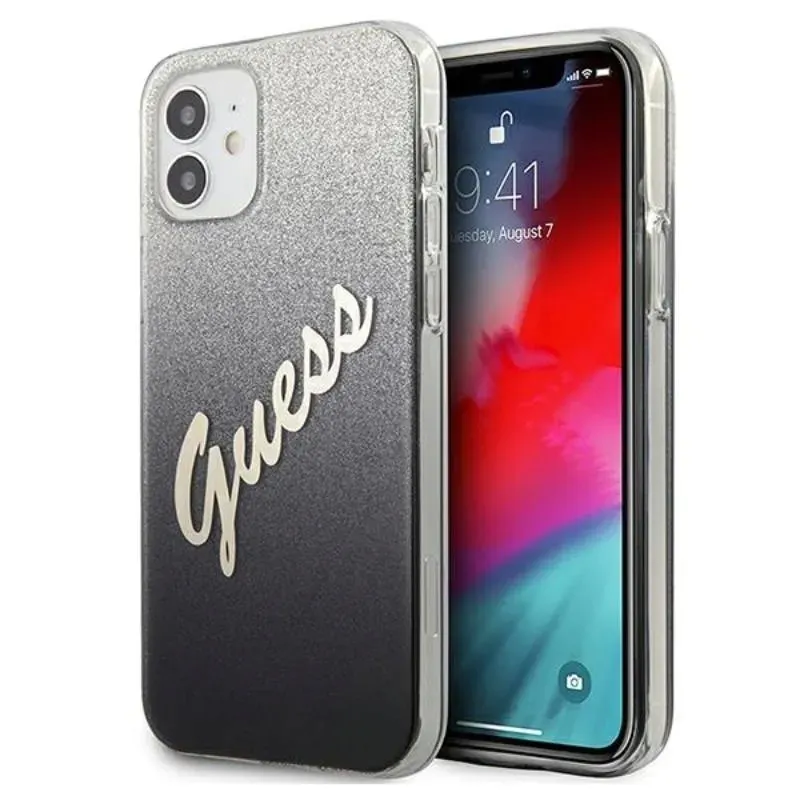 guess-glitter-gradient-script-etui-iphone-12-mini-czarny